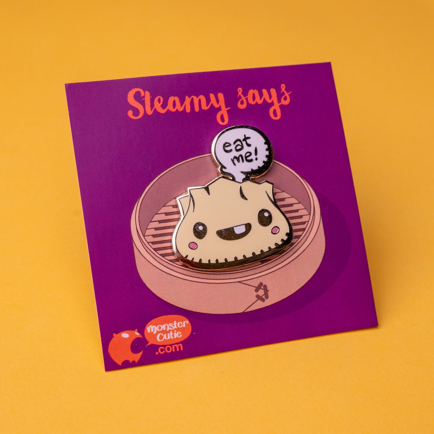 Steamy Says "Eat Me!" – Dumpling Enamel Pin