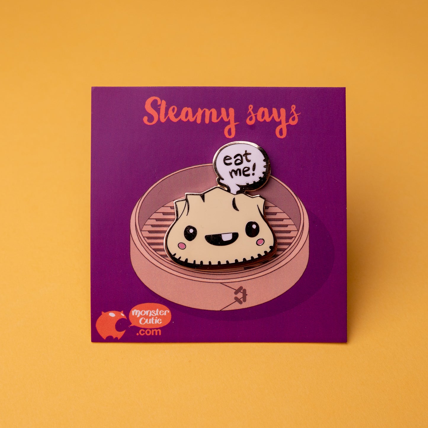 Steamy Says "Eat Me!" – Dumpling Enamel Pin